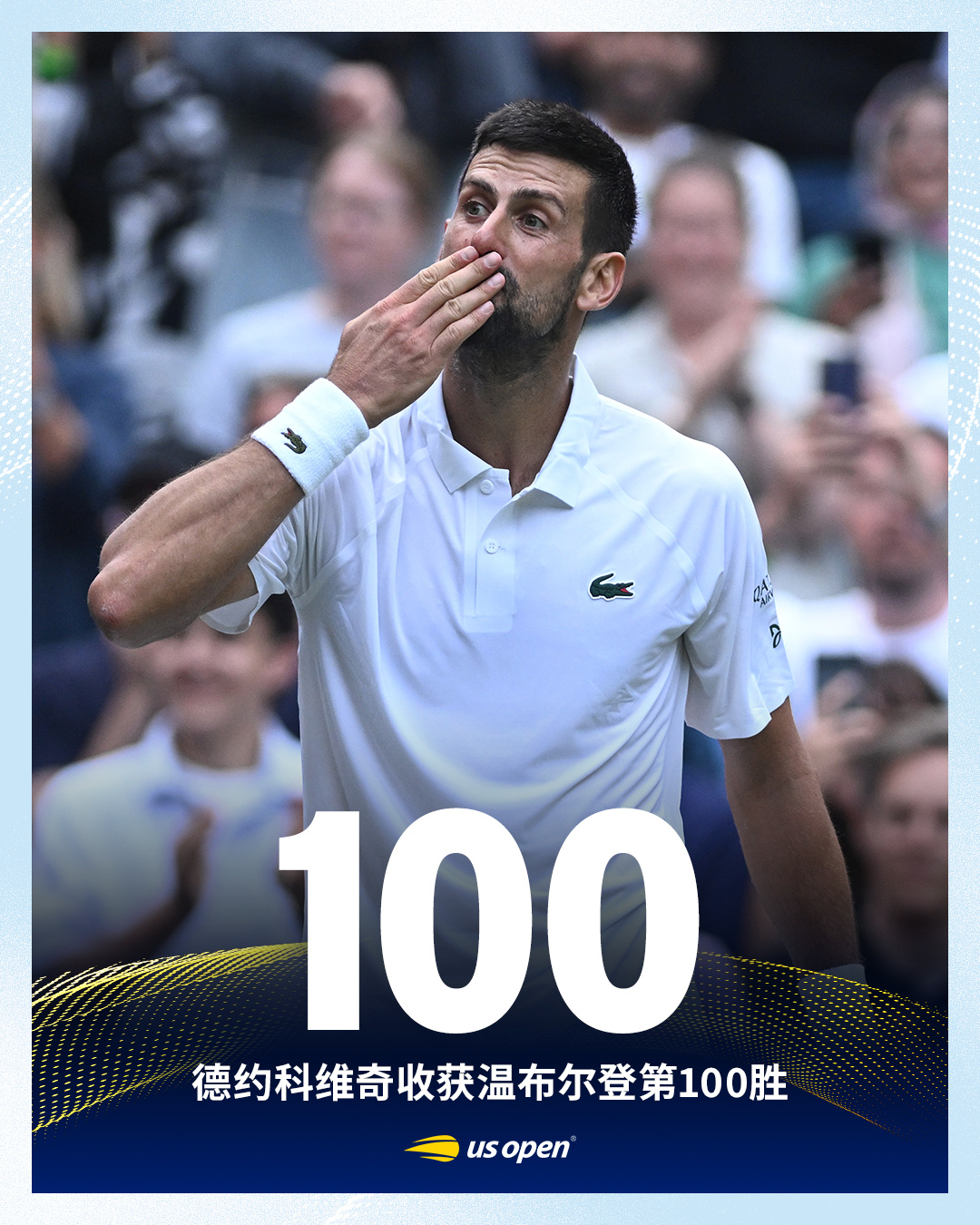 德约科维奇3-0横扫凯茨玛诺维奇，收获温网第100胜